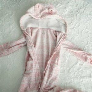 Carter's Pink Fleece Hooded Sweater One Piece 24M
